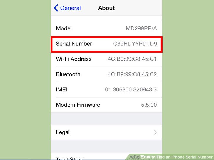 where to find serial number on iphone boost